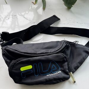 Fila x Soul Cycle Black and Neon Waist Bag